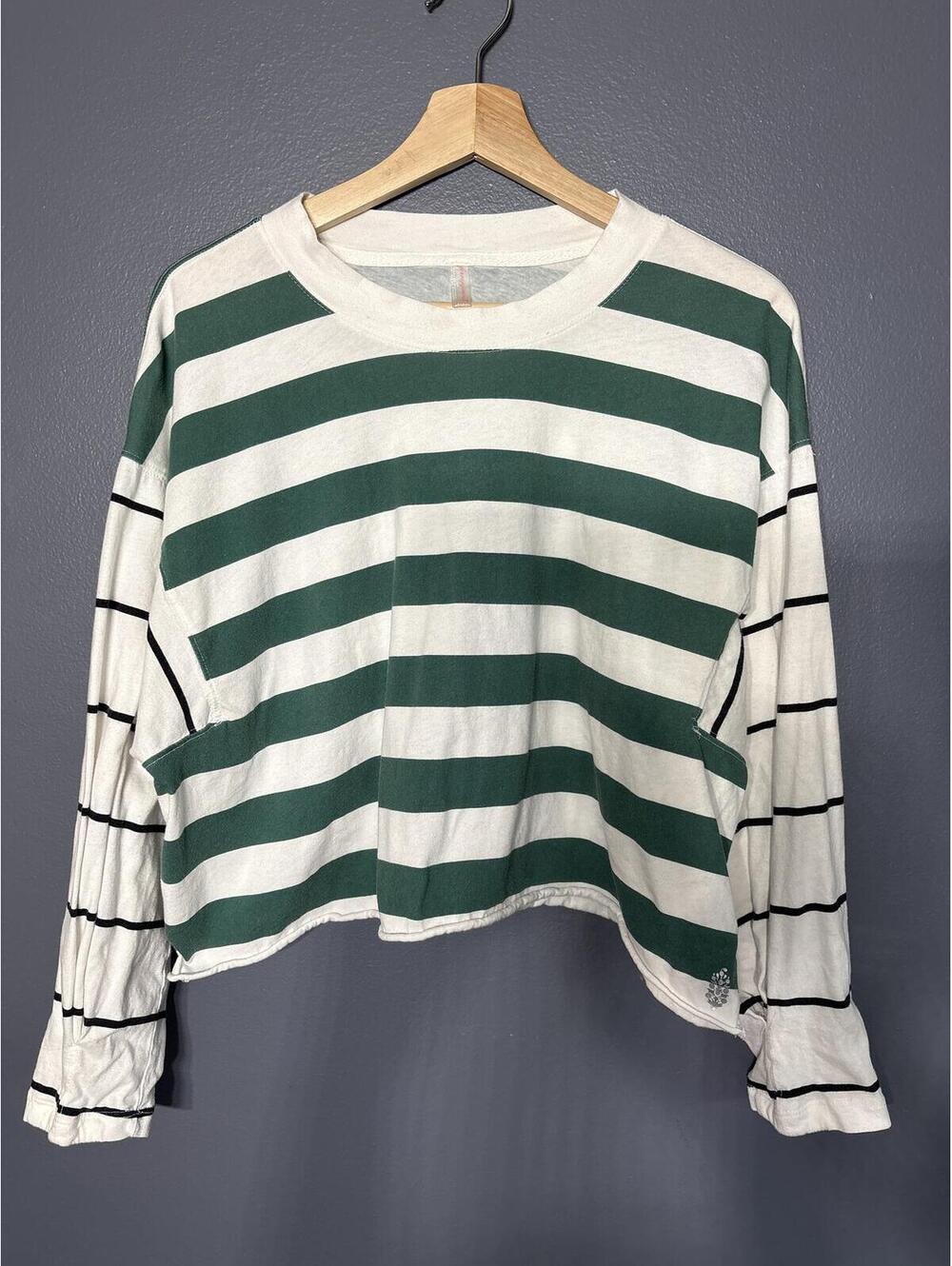 Free people crop stripe long sleeve